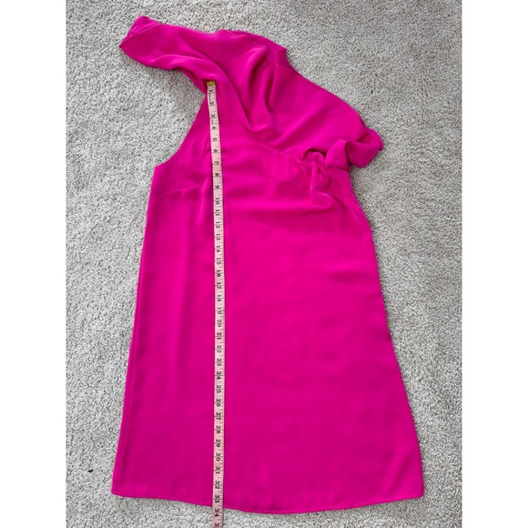 Carolina Belle Montreal Hot Pink One Shoulder Ruffle Cocktail Dress MD7427-535 4 - Picture 8 of 12